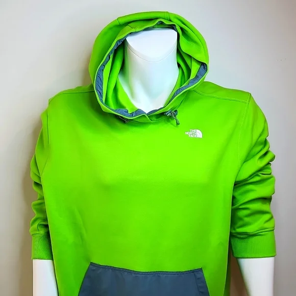 THE NORTH FACE SWEATSHIRT WITH HOODIE, LIME GREEN, EXTRA EXTRA LARGE,XXL - Picture 1 of 12